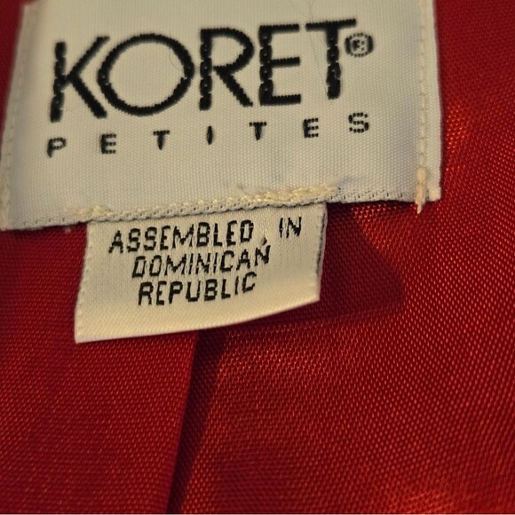 Vintage Koret Petites Women's Red w/Black Velvet Collar Wool Blazer Size 12 - Picture 6 of 14